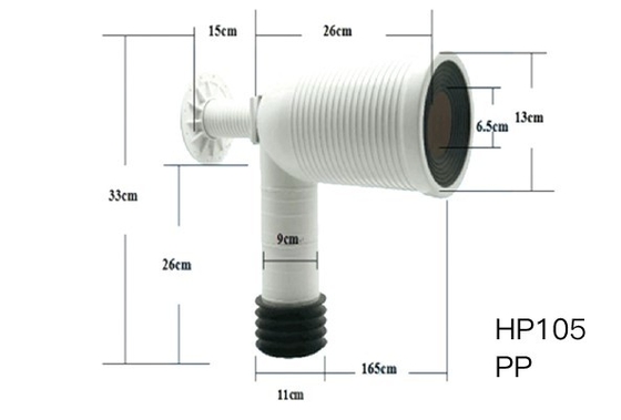 Pipa Limbah Toilet Tahan Lama PVC, Pipa Limbah Fleksibel Antiwear Untuk Wastafel