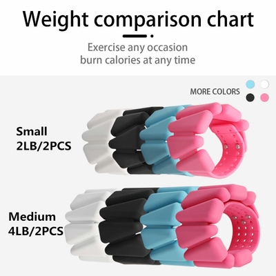 Bobot Pergelangan Kaki Pergelangan Tangan yang Dapat Dipakai Dapat Diatur Yoga Barre Pilates Cardio Aerobics 2 Sets 2lb 4lb