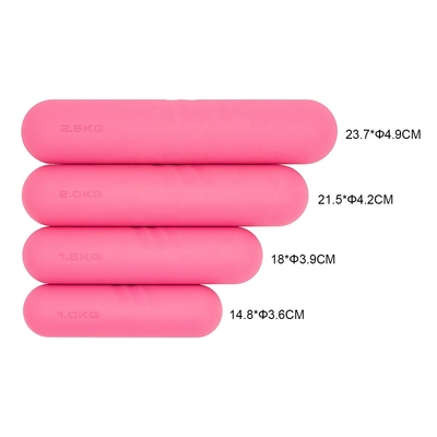 Peralatan Olahraga Berat Gratis Silicone Rubber Dumbbells Set untuk Latihan Kekuatan