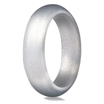 Cincin Silikon Kustom Bergaya Wanita Dengan Cincin Pernikahan Silikon Flash Chic Halus