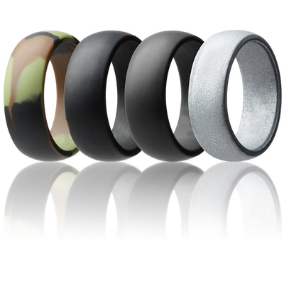 17 Warna Hitam Cincin Karet Silikon 8mm Lebar 2.8mm Tebal Langkah Tepi Ramping Untuk Pernikahan Pertunangan