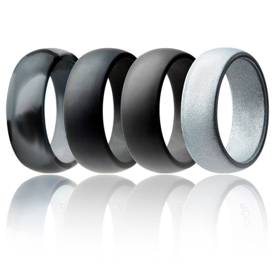 17 Warna Hitam Cincin Karet Silikon 8mm Lebar 2.8mm Tebal Langkah Tepi Ramping Untuk Pernikahan Pertunangan