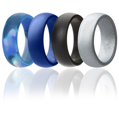 17 Warna Hitam Cincin Karet Silikon 8mm Lebar 2.8mm Tebal Langkah Tepi Ramping Untuk Pernikahan Pertunangan