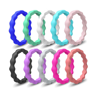 Logo Kelas Medis Custom Wedding Silicone Rubber Finger Rings Untuk Wanita