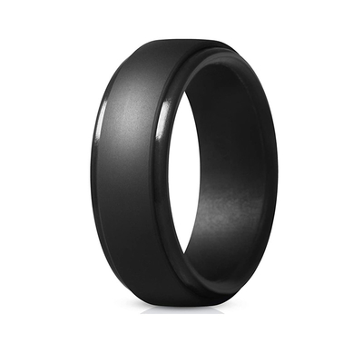 Amazon Best Seller Silicone Ring Step Edge Wedding Band Cincin Olahraga Silikon untuk Pria